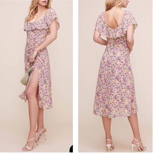 ASTR NWT Sylvia floral leg slit midi dress